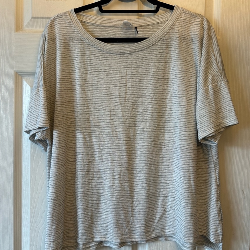 Casual Gray Striped Women's Top
